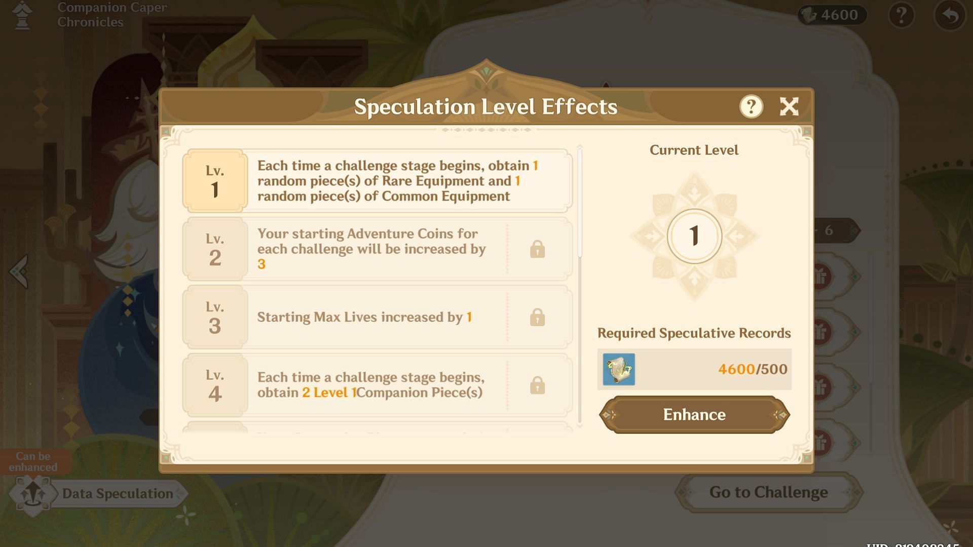 Enhance Data Speculation levels as and when yo ucan (Image via Sportskeeda Gaming/HoYoverse)